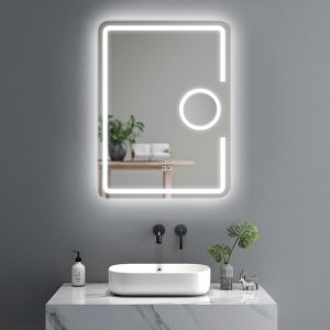 Oglinda LED pentru baie 60 cm X 80 cm , cu lupa